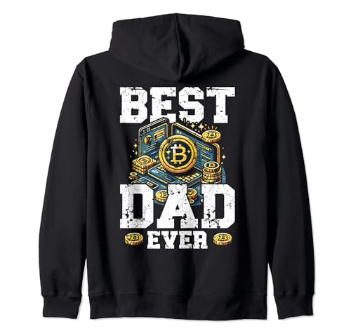 Bitcoin Best Dad Ever Crypto Lovers Moneda digital Sudadera con Capucha