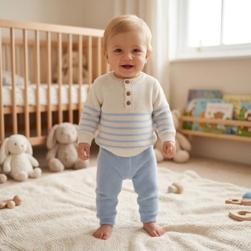 Image of Minora Baby Winter Clothing Set |Pants and Sweater for Boys and Girls |Long Sleeve Tops and Pants Outfits |0-12 Months