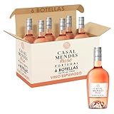 Vino Rosado Espumoso Portugués 6x750ml Pack Caja Ideal Regalo Burbujeante Frutal Notas Piña Plátano Frescura Cuerpo...