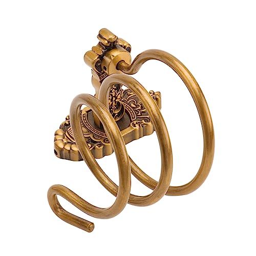 FOMIYES 1Pc Style Hair Dryer Holder Vintage Hair Dryer Rack for Bathroom Wall Mounted Hairdryer Frame Golden Finish