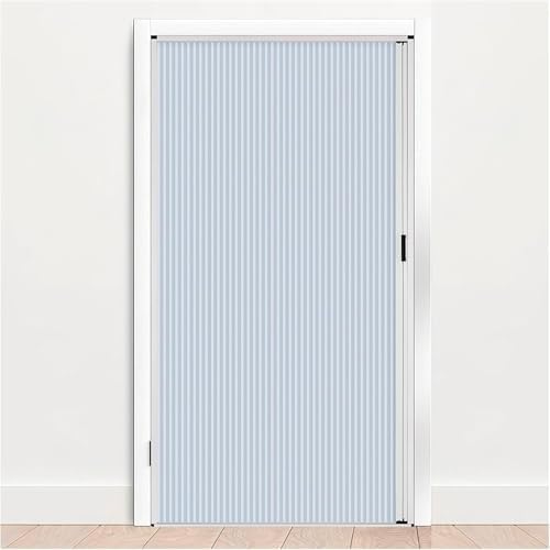Puerta divisora plegable deslizante para puerta y armario, instalación sin taladro, marco de metal, ancho ajustable