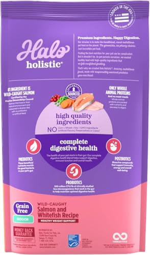 Halo Holistic Indoor Dry Cat Food, Wild-Caught Salmon & Whitefish, 6 lb - image 2