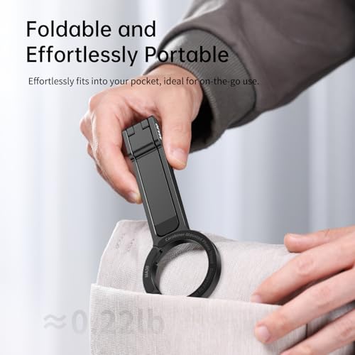 Image of ULANZI MA30 Magnetic Phone Tripod Stand for iPhone - Aluminium Maglock Smartphone Mini Tripod Pocket Cell Phone Stand Strong Magnet Quick Mount Compatible with iPhone 17 16 15 14 13 12 Series, Black