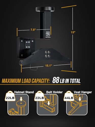 image for OneTigris Motorcycle Helmet Holder Wall Mount, Tactical Gear Holder wi