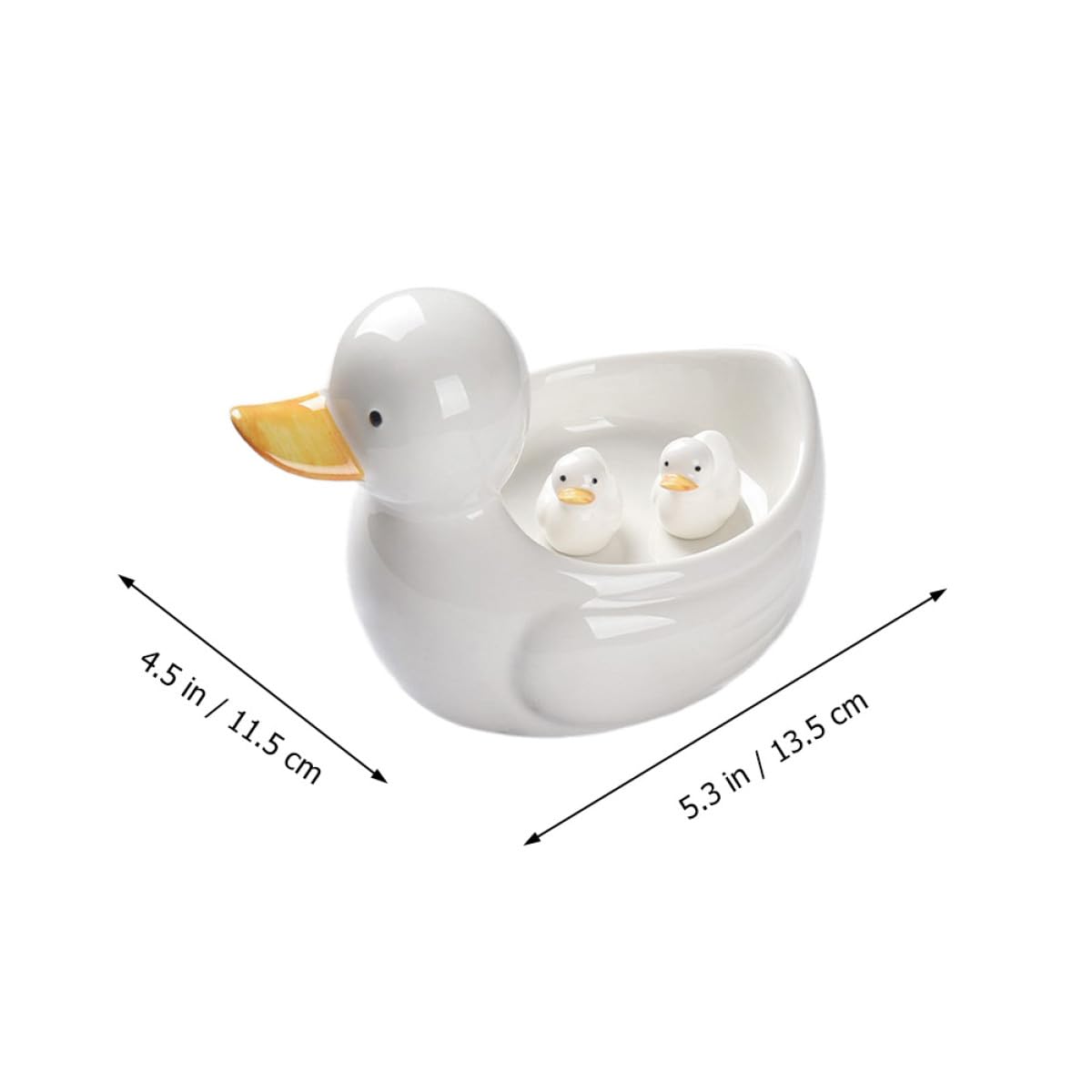 Support à Baguettes en Céramique Blanche Adorable de Canard, Set de 3 Pièces Lisse et Délicat, Facile à Nettoyer, Décoration de Table Japonaise