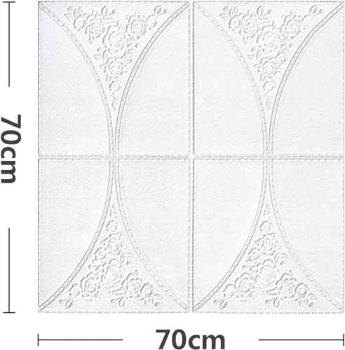 Image of 3D Floral Wallpaper - Self-Adhesive PE Foam Wall Stickers for Bedroom, Living Room & Hall | Waterproof DIY Wall Decor Panel (70 x 70 cm)