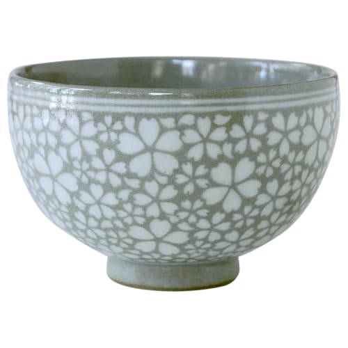 高田焼 上野窯 青磁象嵌 花筏文 茶碗 お茶碗