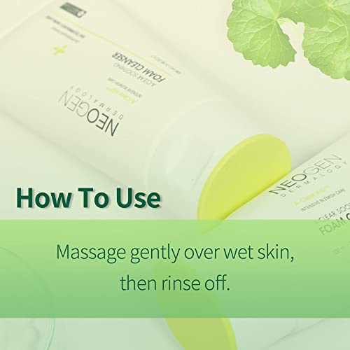 Dermalogy By Neogenlab A-Clear Soothing Foam Cleanser 3.38 Oz (100Ml) - Clogged Pores & Sebum Cleansing Foam For Acne-Prone Skin With Salicylic Acid, Tea Tree, Centella Asiatica - Korean Skin Care #TOP4