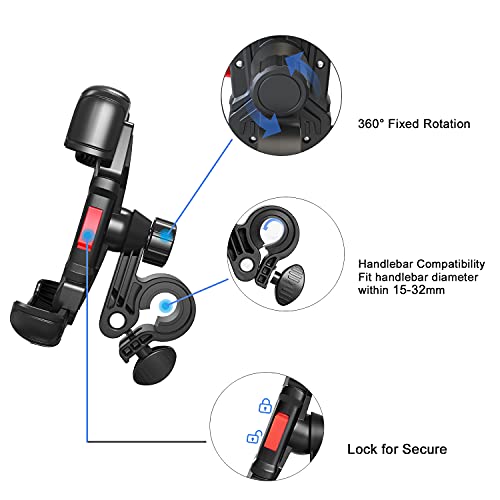 Seven Sparta Bike Phone Mount Holder Motorcycle Phone Mount For Handlebar Accessories Compatible With Iphone 13 13 Pro Max 11, Galaxy And Other 4.7-6.8 Inches Cellphones (Black) #TOP3
