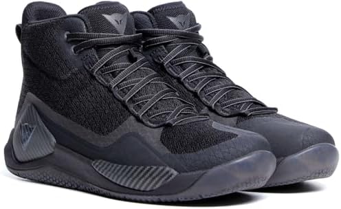 Dainese - Atipica Air 2 Shoes, Summer Motorcycle Shoe, Mesh Fabric, Protective Reinforcements, Asymmetrical Groundtrax Soles, Men's Motorcycle Shoes, Black/Charcoal, 44 EU
