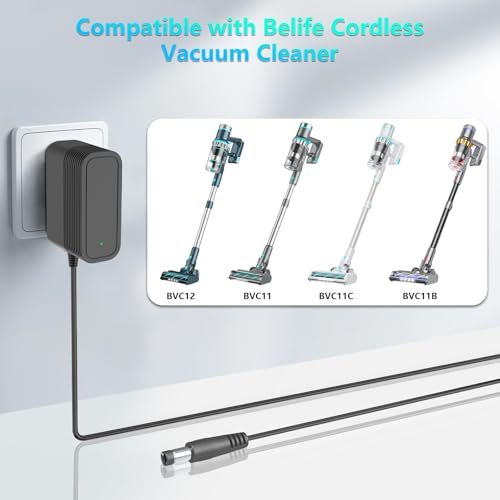 Belife Cordless Vacuum Cleaner Charger Compatible with BVC12/BVC11/BVC-V11/BVC11A/BVC11B/BVC11C Power Adapter