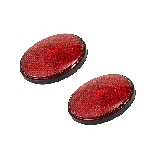 UOMIO 2 PCS Motorcycle Reflectors, Motorcycle Accessories, Round Reflector Motorcycle, Red Plastic Universal Screw Mount Reflective Warning Reflector, Motorbike Rear Reflector