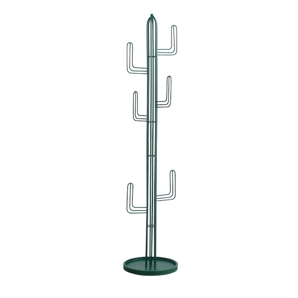 Garderobenständer Garderobenständer Stehgarderobe Aus Metall Hutaufhänger Für Jacke Handtasche Schalständer Schirmständer Platzsparende Flurbäume,Green-40×180cm