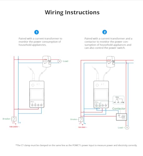 Smilewolf POWCT Ring Smart Power Meter ESP32 Chip Transformador de Corrente 100A Monitor de Energia