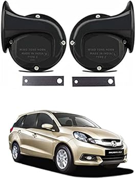 RKPSP Universal Windtone Jalwa Horn (2 and 4 Wheelers), Black Color, Heavy Plastic Body, Set of 2, 12V Voltage for Mobilio Universal for All Models