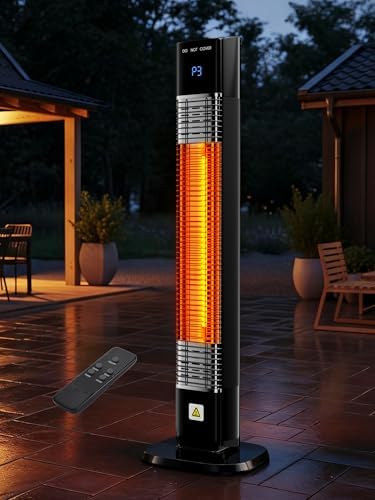 Electric Outdoor Heater for Patio - Which Ones Truly Stand Out? 4 Uthfy Electric Outdoor Patio Heater,1500W Infrared Heater with 24H Timer, Remote, Waterproof, Quiet Portable Space Heater for Large Room,Tower Heater for Indoor Garage, Balcony, Backyard, Shop