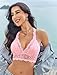 Avidlove Wireless Bra Sexy Camisole Tops for Women Racerback Everyday Lingerie Lace Bralettes Adjustable Strap Crop Top Pink