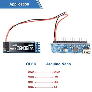 5 Pièces I2C Module d'Affichage 0,91 Pouce I2C OLED Module d'Affichage I2C OLED Pilote d'Écran DC 3,3V ~ 5V (Couleur d'Affichage Bleue)