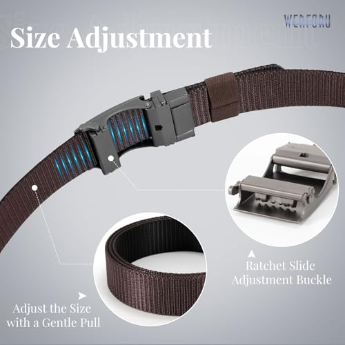 WERFORU Men Ratchet Belts Nylon Reversible Buckle 2-in-1 Casual Belt for Gift3