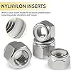 Vifmy 150 Pack 10#24 Nylon Insert Locknuts,304 (A2-70) Stainless Steel Lock Nuts,Standard Inch Thread Nylock Nuts for Bolts #3