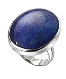 lapis ring mens Aus Sterlingsilber gefertigt Elements Silver Großer ovaler Lapis Ring, Silber, R 1/2