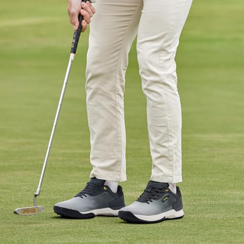 Image of FitVille Wide & Extra Wide Mens Golf Shoes Professional Outdoor Waterproof Spiked Golf Shoes for Men