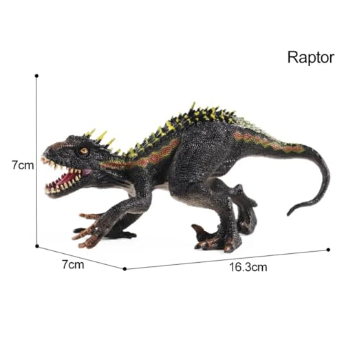 Image of FUNFOB Dinosaur Toy Figure Width -16.3cm Dinosaur Toys for Kids & Adults PVC Multicolour | Whole Black Red Yellow Stripe Small