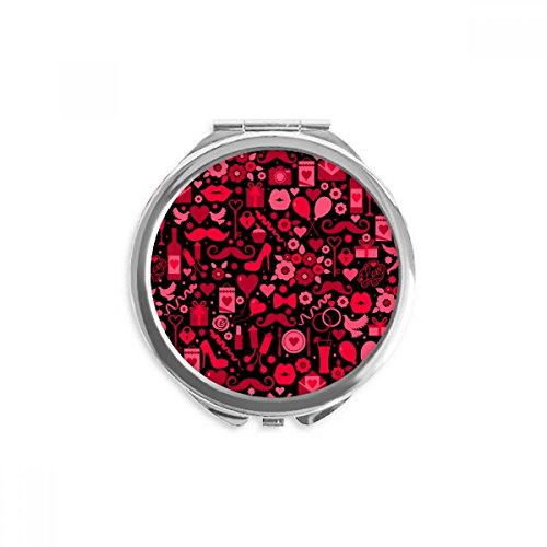 Miroir rond de maquillage de poche cœurs roses DIYthinker pour sac à main