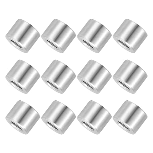 PATIKIL 12 Pcs Stainless Steel Spacers, 5mm ID x 10mm OD x 7mm Height 304 Stainless Steel Bushing Screw Standoff Unthreaded Round Spacer for 3/16" M5 Screws Bolts Nuts