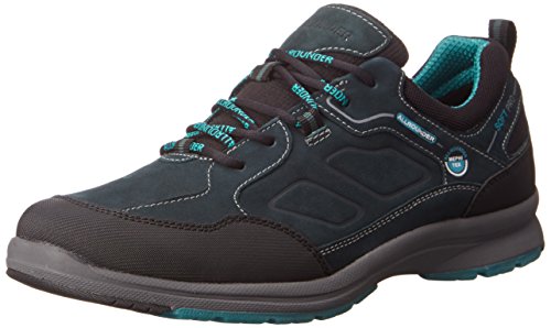 Allrounder By Mephisto Women's Dascha Tex Oxford, Black Rubber/Dark Olive/Petroleum Nubuck, 8 M Us #TOP15