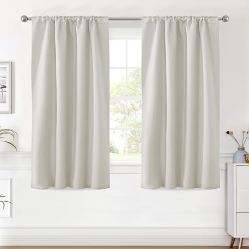 Image of H.VERSAILTEX Blackout Curtains Thermal Insulated Window Treatment Panels Room Darkening Blackout Drapes for Living Room Back Tab /Rod Pocket Bedroom Draperies (2 Panels, Ivory /Cream, 42 x 54 Inch)