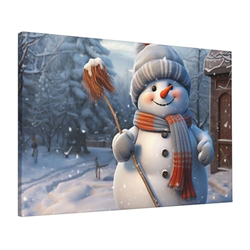 Impression sur toile bonhomme de neige 40x60 cm pour salon
