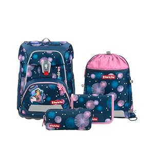 Step by Step Schulranzen-Set FIT „Mermaid Delia“ 5-teilig, blau-lila-rosa, Meerjungfrau-Design, ergonomischer Tornister mit Reflektoren, höhenverstellbar mit Hüftgurt für Mädchen ab der 1. Klasse, 19L