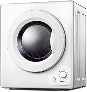 4KG Vented Tumble Dryer with Sensor Dry, FOHERE 1200W Compact Tumble Dryer with Stainless Steel Tub, Control Panel Downside Easy Control for 5 Automatic Drying Mode, White