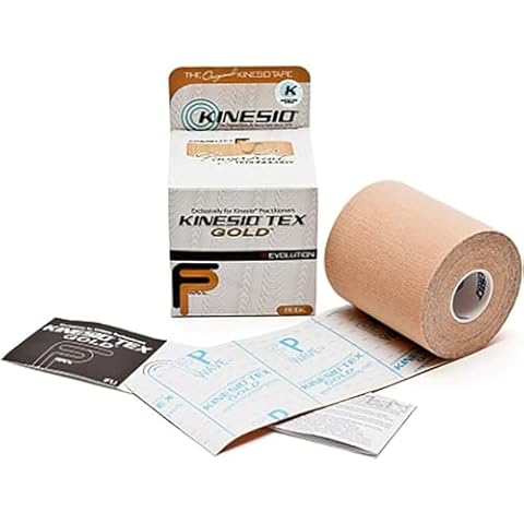 Kinesio Taping - Elastic Therapeutic Athletic Tape Tex Gold FP - Beige – 3in. x 5m Roll Cover