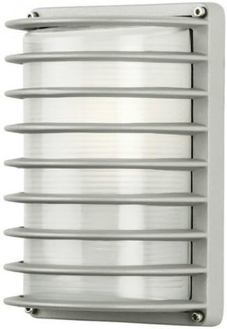 WO814SIMB6 Outdoor Wall Basis Rectangular Grid Silver Medium Base Incandescent 60W A19