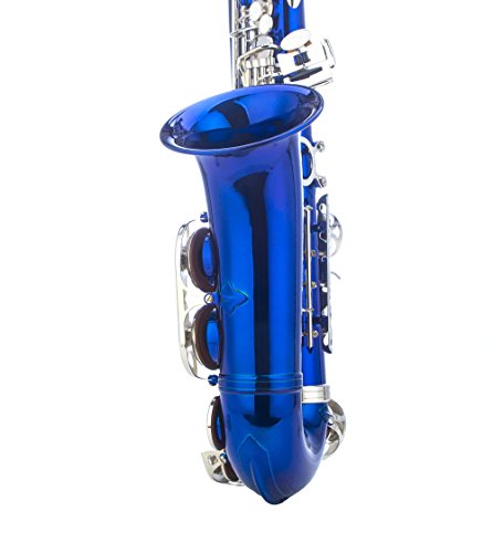 Image of Glory Blue /Silver keys E Flat Alto Saxophone with 11reeds,8 Pads cushions,case,carekit