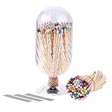 Rainbow Matches Included (100Pcs), Match Cloche with Striker, Safety Matches for Candles, Match Holder with Candle Matches, 4'' Long Color Matches for Fireplace BBQ Grill