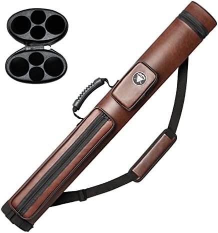 Adhafera Pool Cue Case, 2 X 2 Hard Snooker Cue Case, Made of Faux Leather Pool Cue Accessories