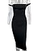 GOBLES Women's Sexy Off The Shoulder Bandage Sleeveless Midi Club Dress (Black, L)