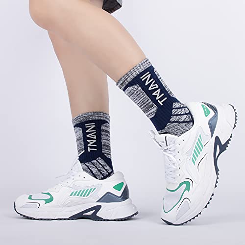 Foto von Tmani Gepolsterte Socken Herren Damen Winter Wandersocken, Warme Crew Sportsocken Feuchtigkeitsableitende, Geruchsfreie Baumwoll Stiefelsocke Arbeitssocken Laufsocken Trekkingsocken (5 Paar)