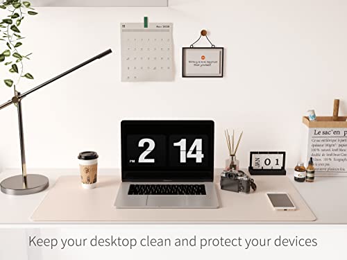 Renmture Dual-Sided Desk Pad,Natural Cork & Pu Leather Large Mouse Mats For Office And Home Work,Desk Protector Non-Slip (36"X17",Apricot+Cork) #TOP7