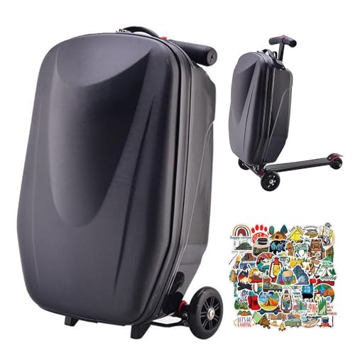 Maleta rígida de transporte para scooter, equipaje ligero multifuncional con ruedas para aeropuertos y desplazamientos, plegable y desmontable portátil, Black