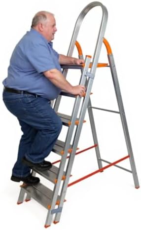 ESCADA DE ALUMÍNIO ÁGATA COM 5 DEGRAUS DUPLOS