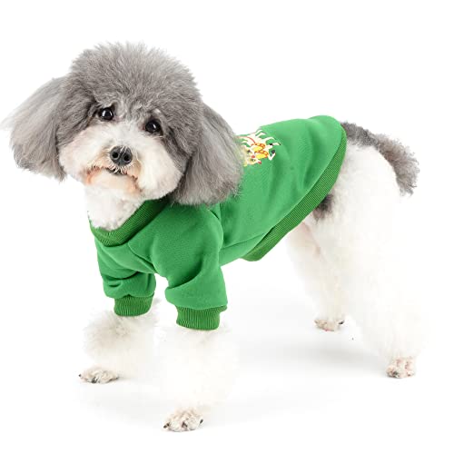 Ranphy Pet Clothes For Small Dogs Sweater Puppy Christmas Outfits Pullover Sweatshirt Santa And Reindeer Printed Jumper Winter Coat Warm Clothing Apparel For Chihuahua Yorkshire Terrier #TOP1