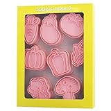 Tuxxzis 8-Pcs Vegetable Cookie Cutters Set 3D Carrot, Tomato, Bell Pepper, Corn, Eggplant, Cabbage, Pumpkin, Mushroom Cookie Cutters for Party Baking and Decoration