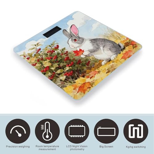 Báscula digital de baño Fall Animal con pantalla LCD grande miniatura 3