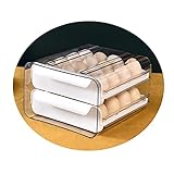 玉子収納ケース 卵パック 卵ボックス 卵保護ケース 冷蔵庫収納 整理 ボス 取り出し便利 引き出し式 コンパクト 耐久性 32個 卵卵入れ 冷蔵庫用 キッチン (ホワイト)