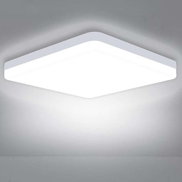 ASHUAQI LED Ceiling Light, 36W Daylight White Ceiling Light 6500K, 3240LM Square Ceiling Lights for Kitchen, Bedroom, Hallway, Home Office, Balcony, Utility Room, Toilet, Porch, Balcony, Lounge