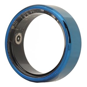 Smart Ring Health Tracker, Health Tracker Ring to Monitor Fitness Pedometer Sleep Data, Remotely Take Photo, IP68 Waterproof Smart Health Ring for Men Women, Blue (8)